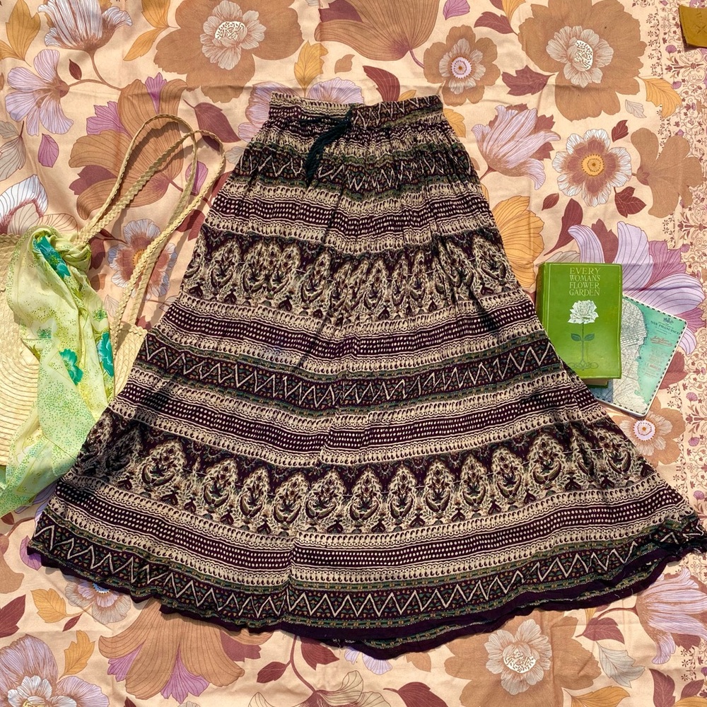 Vintage rayon Indian Skirt